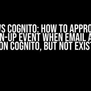 AWS Cognito: How to approve Pre-Sign-Up event when email already existed on Cognito, but not existed in DB